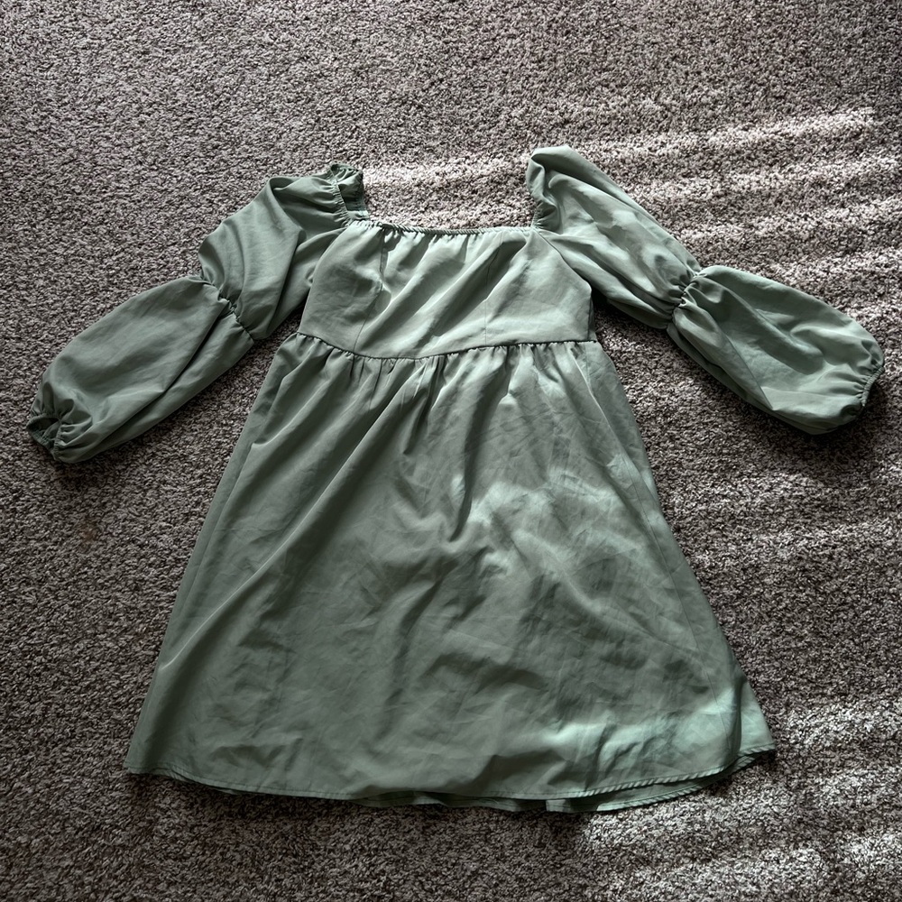 Mint green off the shoulder skater dress